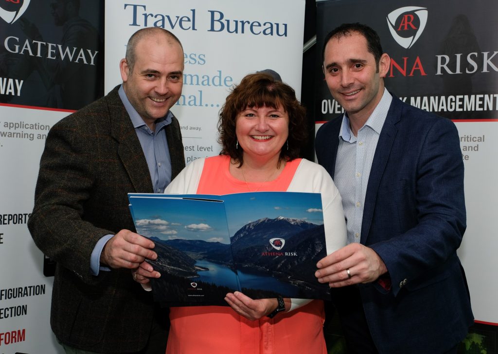 Joint Managing Director of Travel Bureau, Anne Bromley launches 'Travel Safe' with Travel Bureau Corporate partner Athena Risk. Photo credit: Keith Taylor